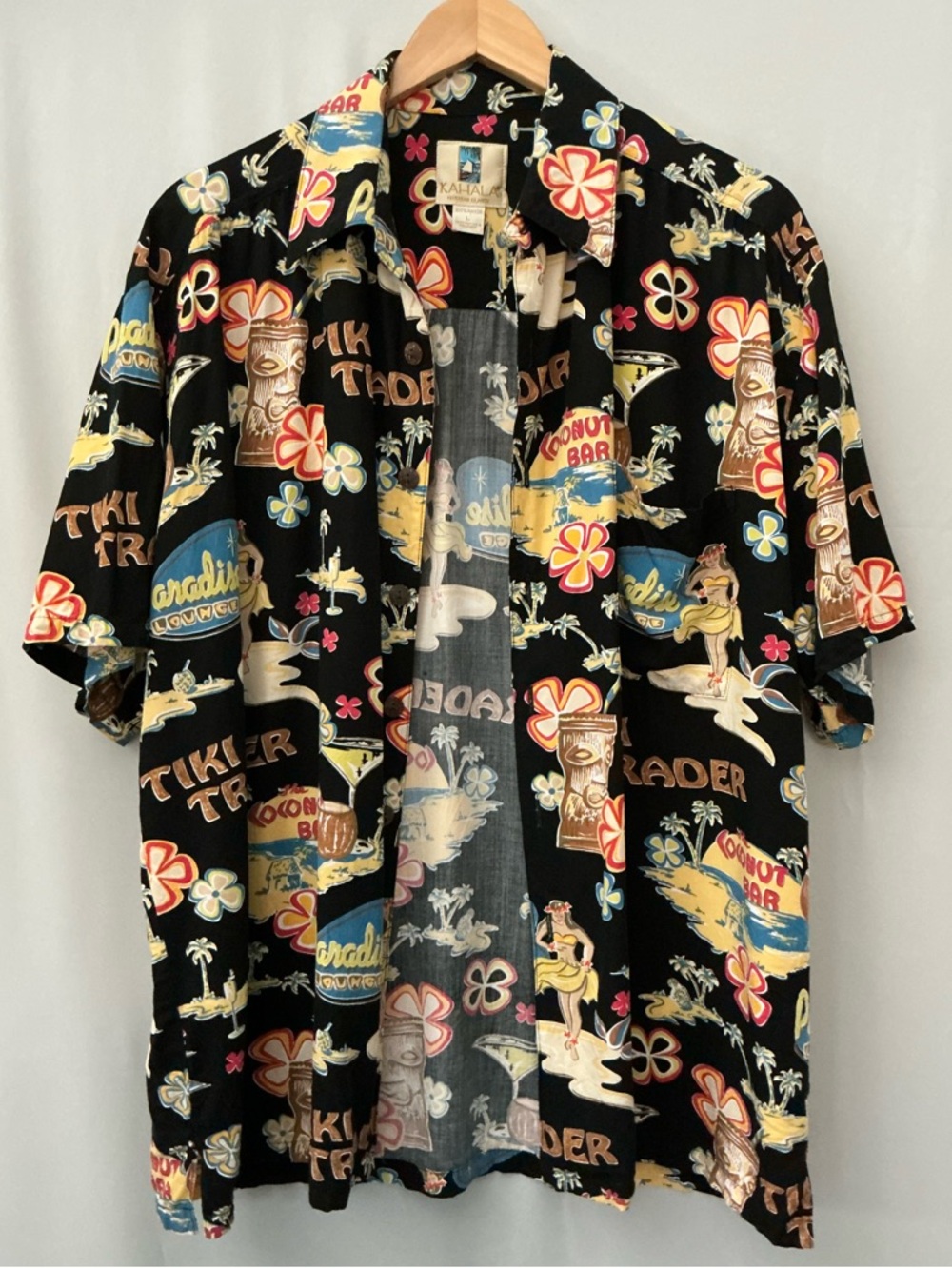Kahala Tiki Trader Men's  Hawaiian Shirt Size L